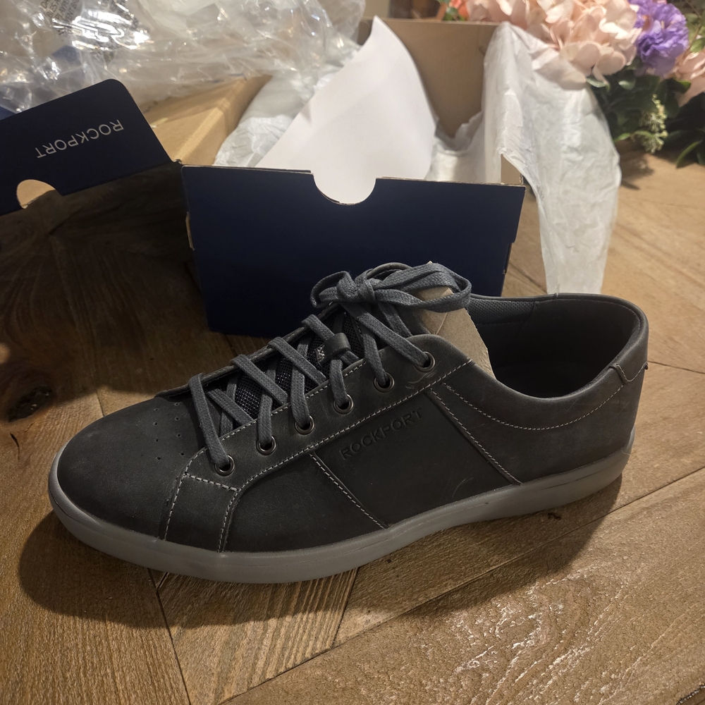 Rockport Men's Jarvis Lace To Toe Dark Gray Sneakers